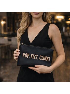 Kate Spade Pop Fizz Clink Clutch Bag Champagne Novelty Purse With Dust Bag